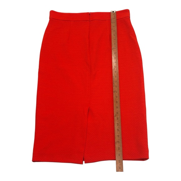 Ann Taylor Outfit Womens 12 Orange Textured Top &‎ Skirt Set Midi Length Split - Picture 9 of 15